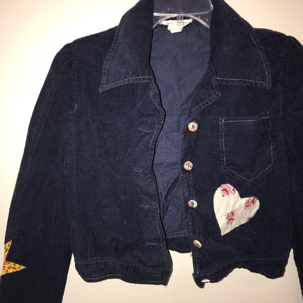 navy vintage corduroy jacket with patches!